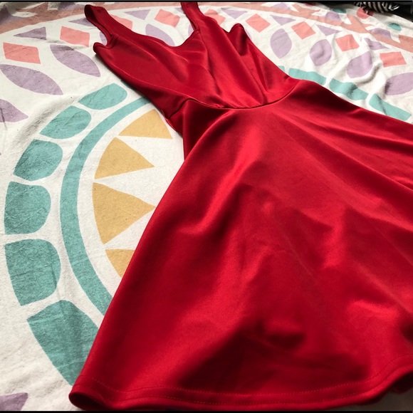 Boohoo Skater Dress Red - Picture 3 of 7